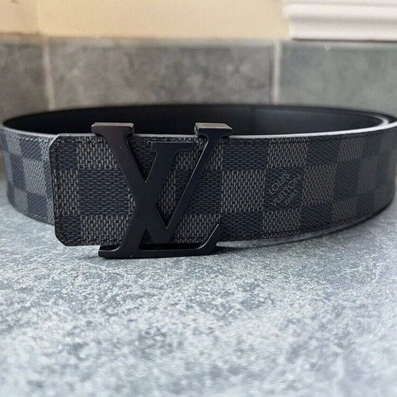 louis vuittons men belt Authentic Black Damier - Picture 1 of 5
